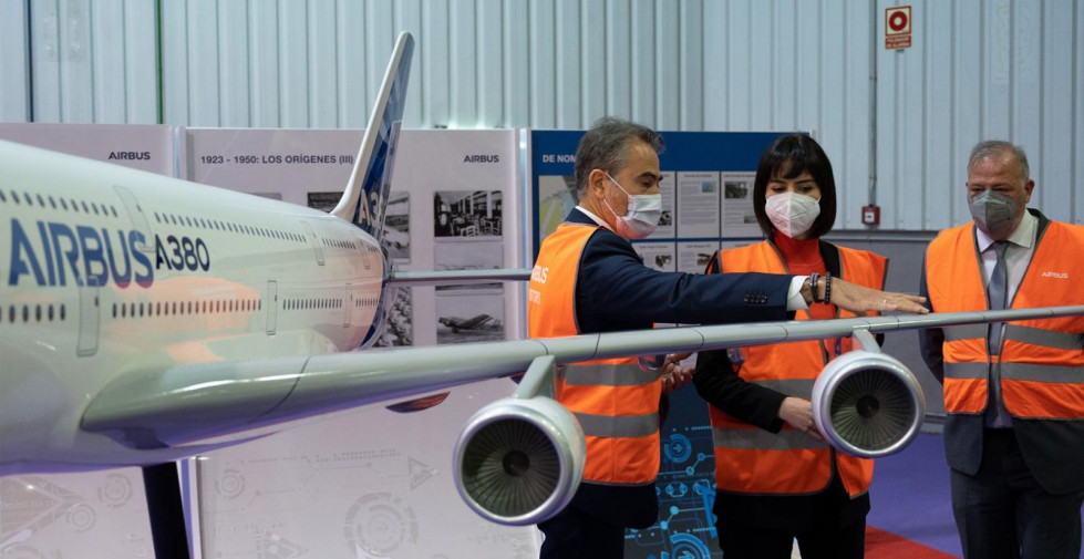 Diana Morant en las instalaciones de Airbus