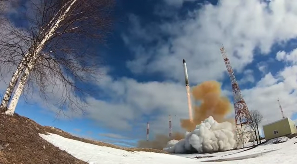 Lanzamiento del RS-28 Sarmat. Fuente Ministerio de Defensa de la Federación Rusa