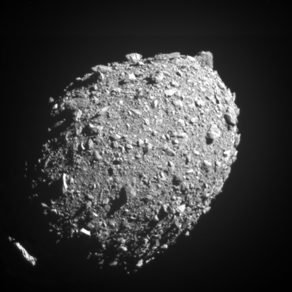 Dimorphos asteroid seen by DART pillars