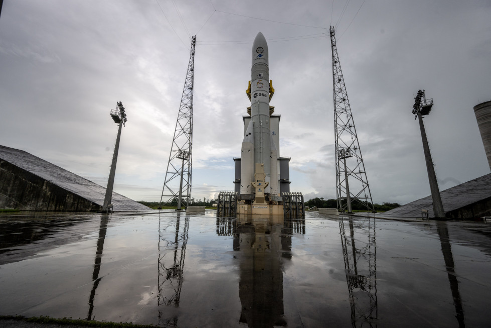 Ariane 6 revealed as nine story mobile building rolls back from the launch pad