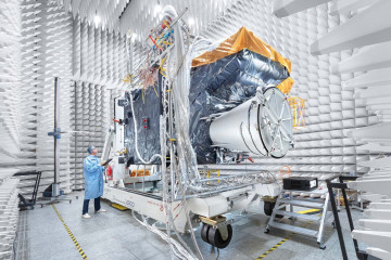 MTG S1 in the anechoic chamber pillars