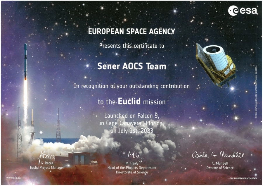 Certificate to Sener AOCS Team 2048x1448