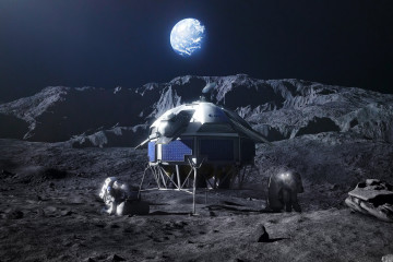 VR rendering of the Argonaut lunar lander pillars