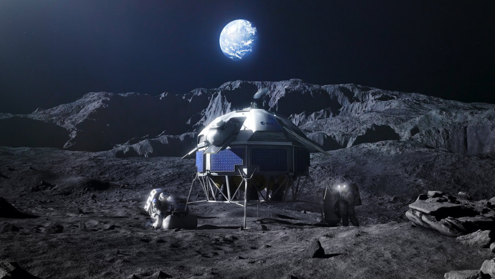 VR rendering of the Argonaut lunar lander pillars